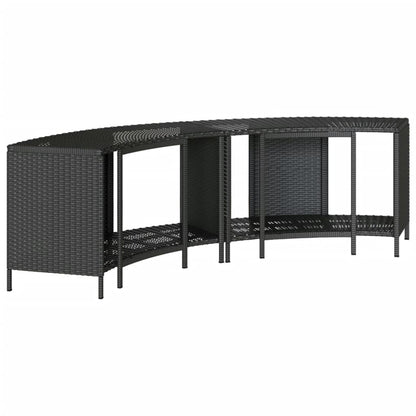 Scaffali Portaoggetti Vasca Idromassaggio 2pz Polyrattan Nero