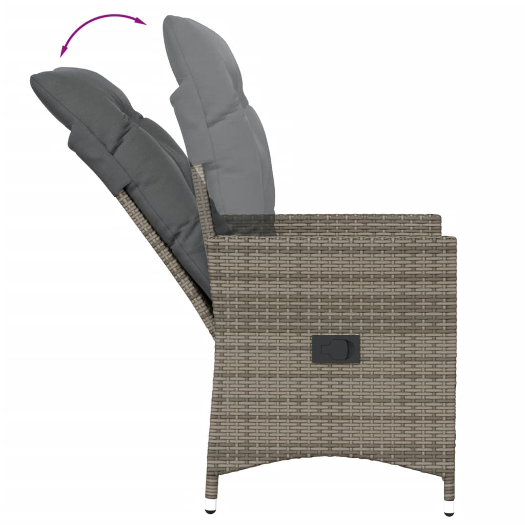 Set da Bistrò 3 pz con Cuscini Grigio in Polyrattan - homemem39