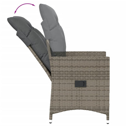 Set da Bistrò 3 pz con Cuscini Grigio in Polyrattan - homemem39