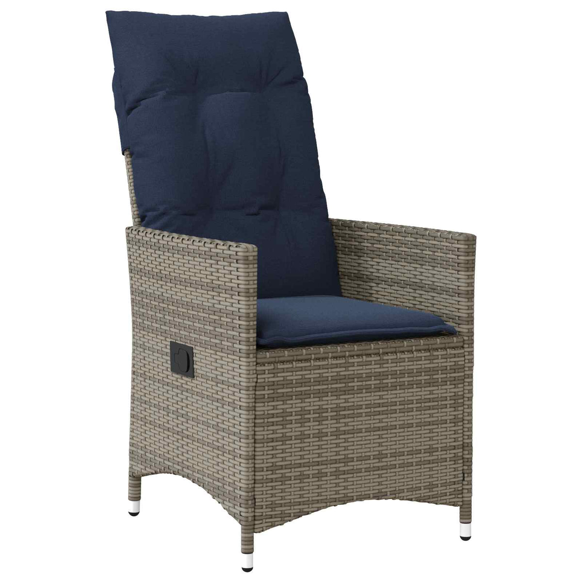 Set da Bistrot 3 pz con Cuscini Grigio in Polyrattan
