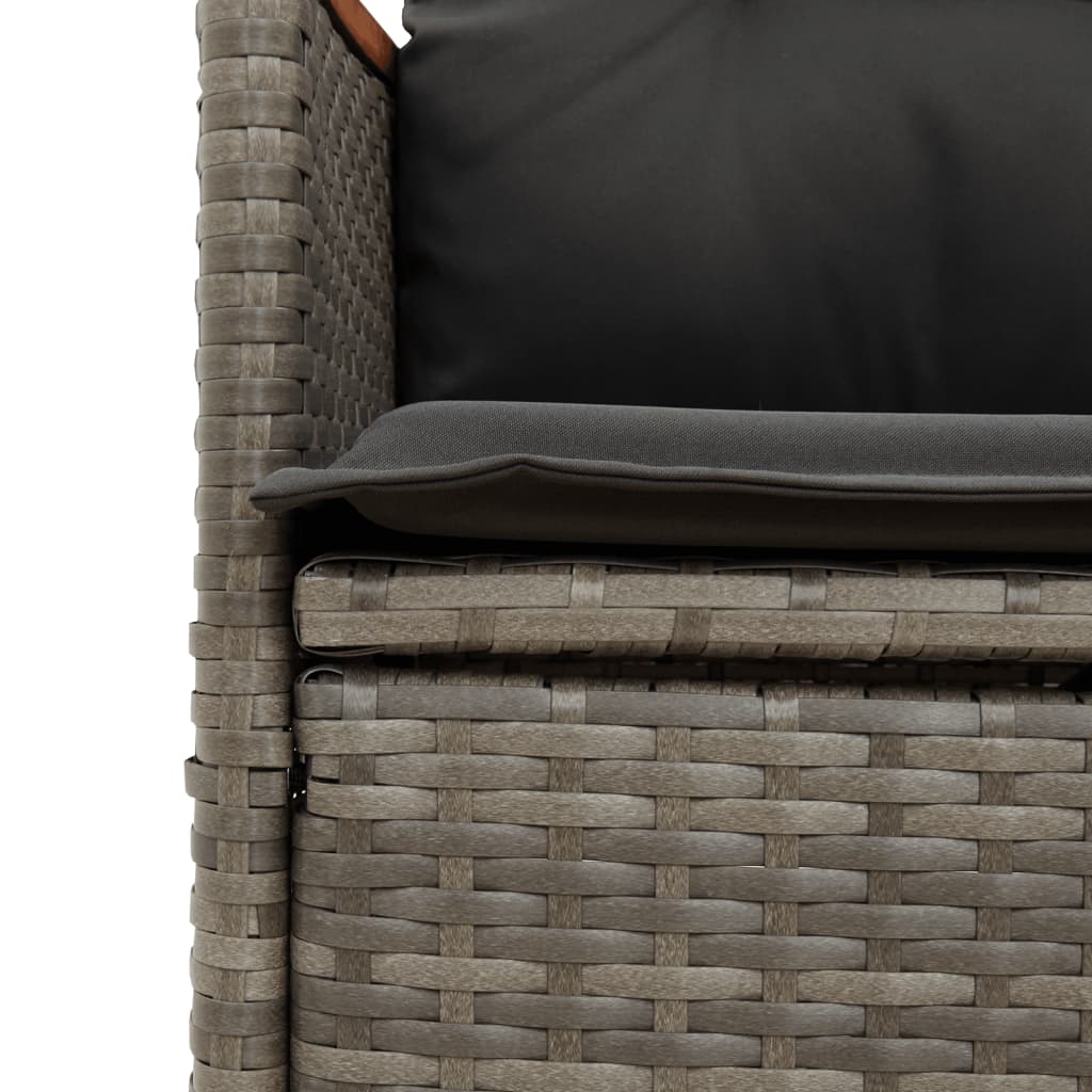 Set da Bistrò 3 pz con Cuscini Grigio in Polyrattan | homemem39