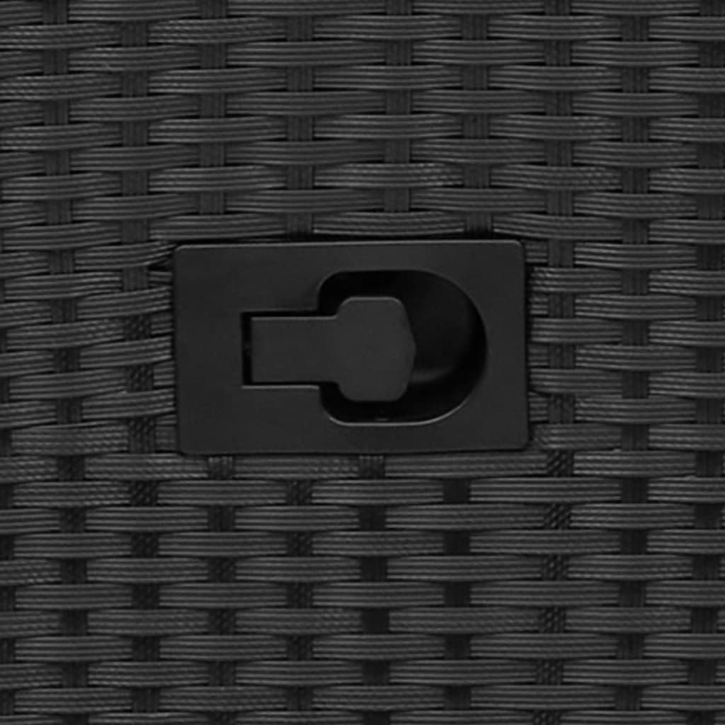 Sedia Reclinabile da Giardino con Cuscini Nera in Polyrattan - homemem39