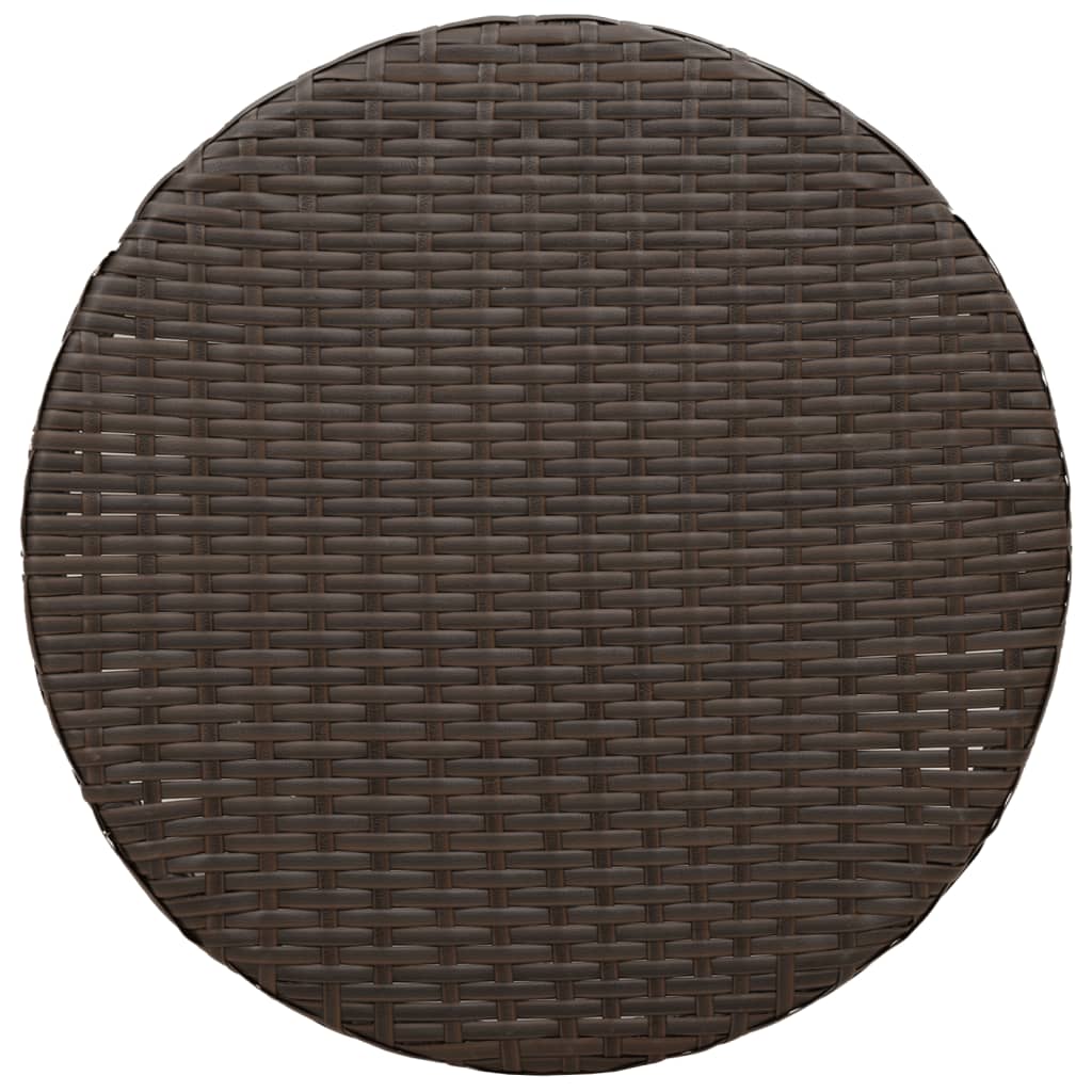 Set Bistrò 3 pz con Cuscini Marrone in Polyrattan