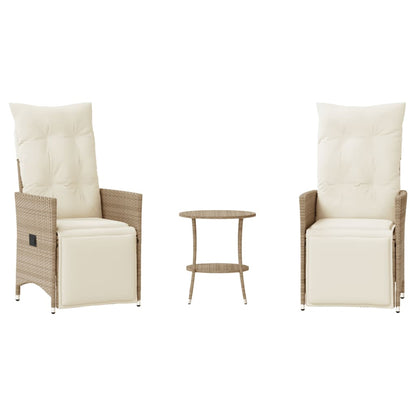 Set da Bistrò 3 pz con Cuscini Beige in Polyrattan - homemem39