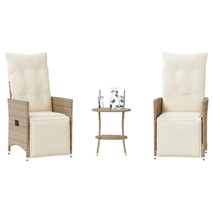 Set da Bistrò 3 pz con Cuscini Beige in Polyrattan - homemem39