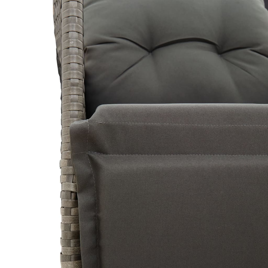 Set da Bistrò 3 pz con Cuscini Grigio in Polyrattan - homemem39