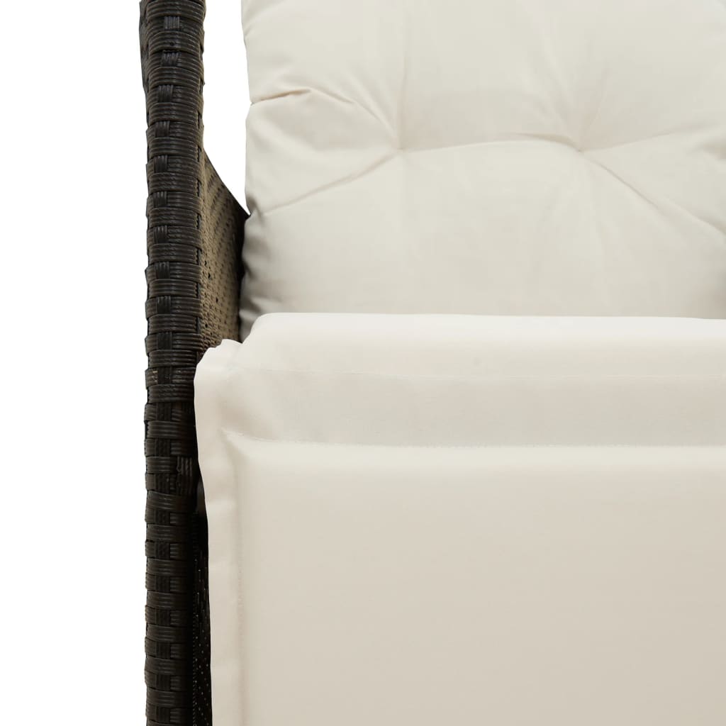 Divano Giardino Reclinabile 2Posti con Tavolino Nero Polyrattan | homemem39