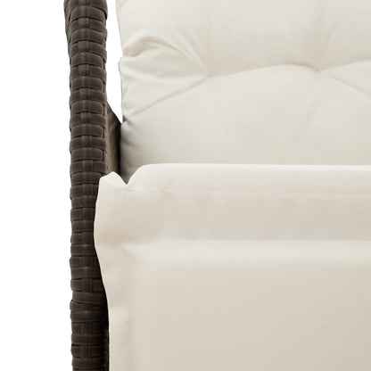 Divano Giardino Reclinabile 2 Posti Tavolino Marrone Polyrattan | homemem39