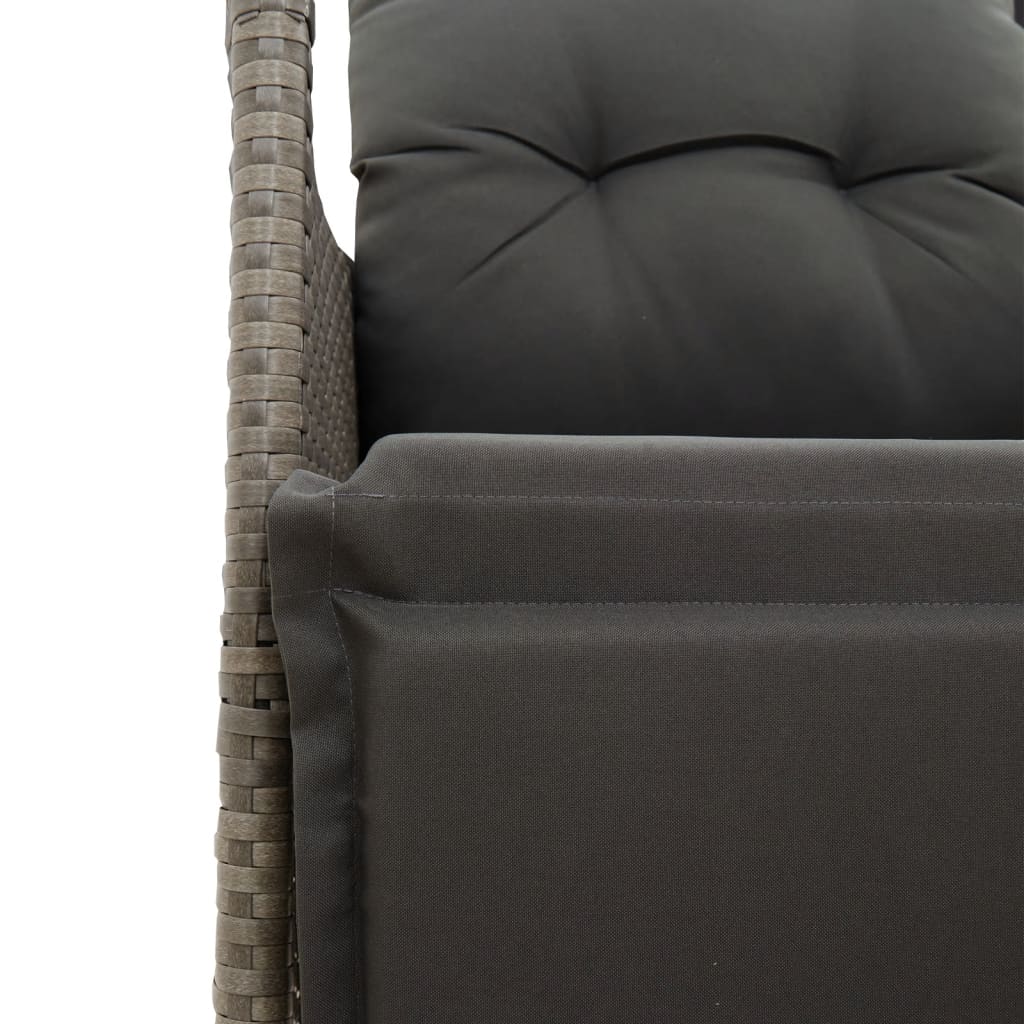 Divano Giardino Reclinabile 2 Posti Tavolino Grigio Polyrattan | homemem39