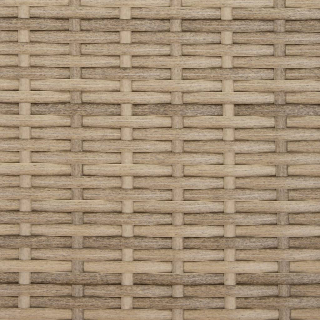 Divano Giardino 3 Posti Baldacchino e Sgabelli Beige Polyrattan | homemem39