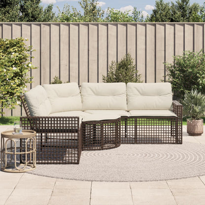 Divano da Giardino a L con Cuscini e Pouf in Polyrattan