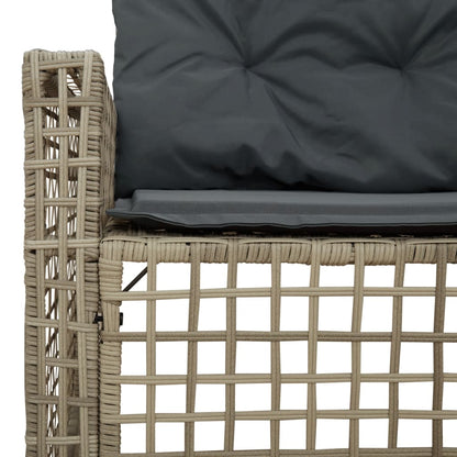 Divano da Giardino a L Cuscini e Pouf Grigio Chiaro Polyrattan | homemem39
