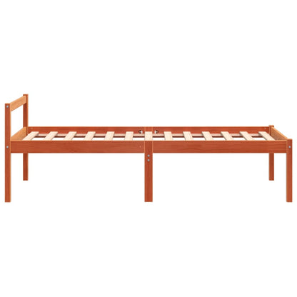 Letto per Anziani Marrone Cera 75x190 cm Legno Massello di Pino