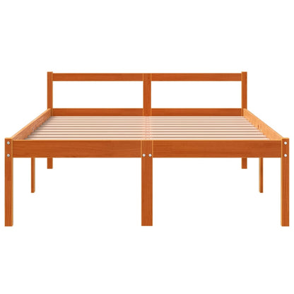 Letto per Anziani Marrone Cera 120x190cm Legno Massello di Pino