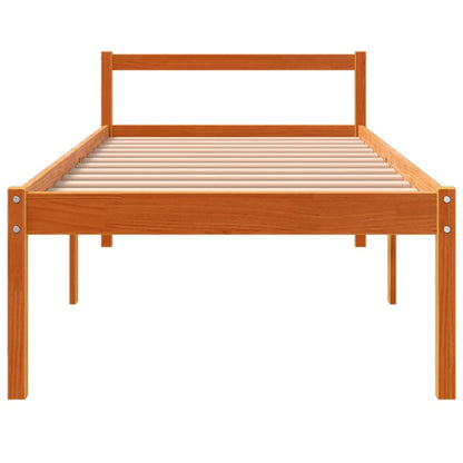 Letto per Anziani Marrone Cera 90x200 cm Legno Massello di Pino