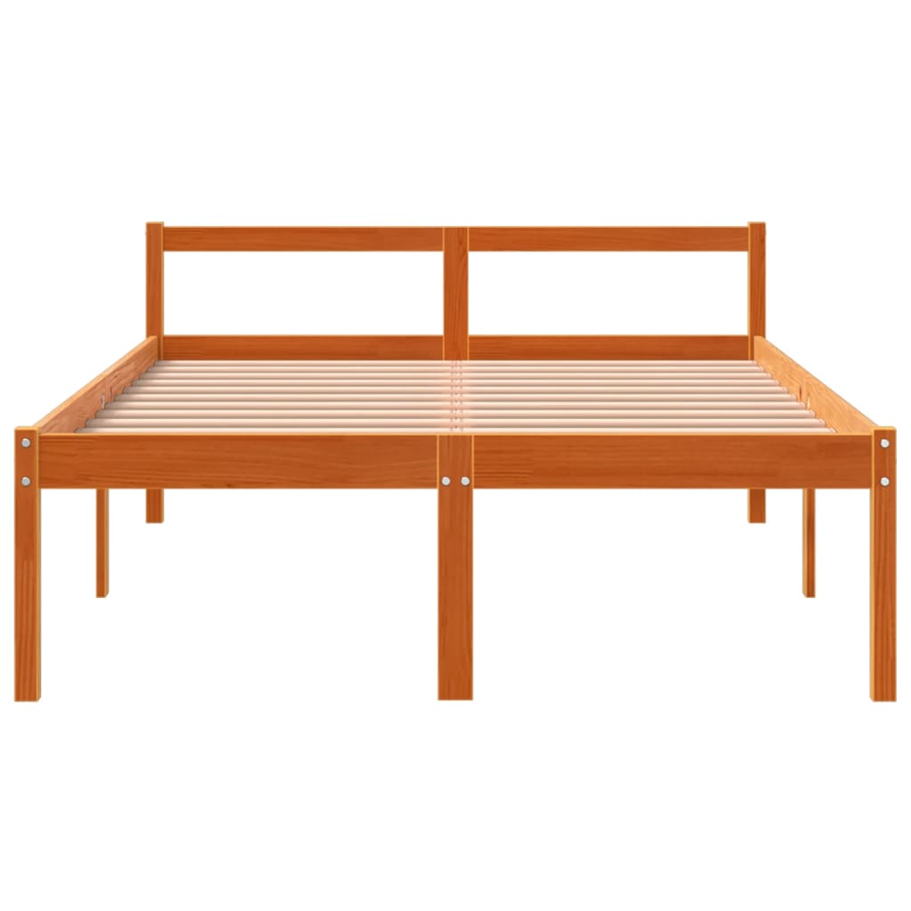 Letto per Anziani Marrone Cera 120x200cm Legno Massello di Pino