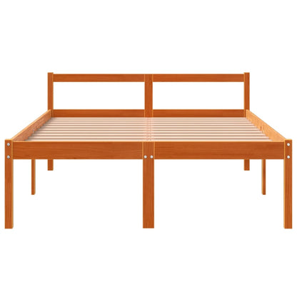 Letto per Anziani Marrone Cera 120x200cm Legno Massello di Pino
