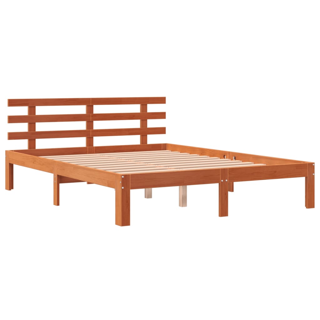Letto senza Materasso Marrone Cera 120x190 cm in Legno di Pino - homemem39
