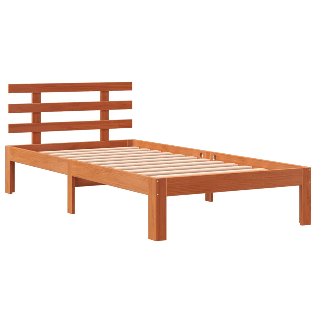 Letto senza Materasso Marrone Cera 90x200 cm Legno di Pino - homemem39