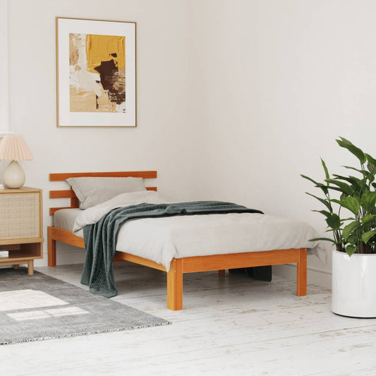 Letto senza Materasso Marrone Cera 90x200 cm Legno di Pino - homemem39