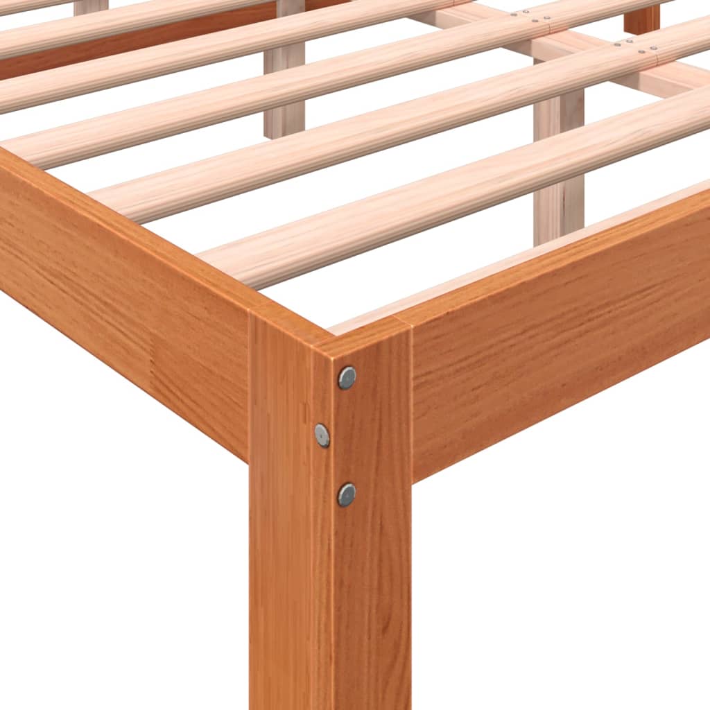 Letto senza Materasso Marrone Cera 120x200 cm in Legno di Pino - homemem39