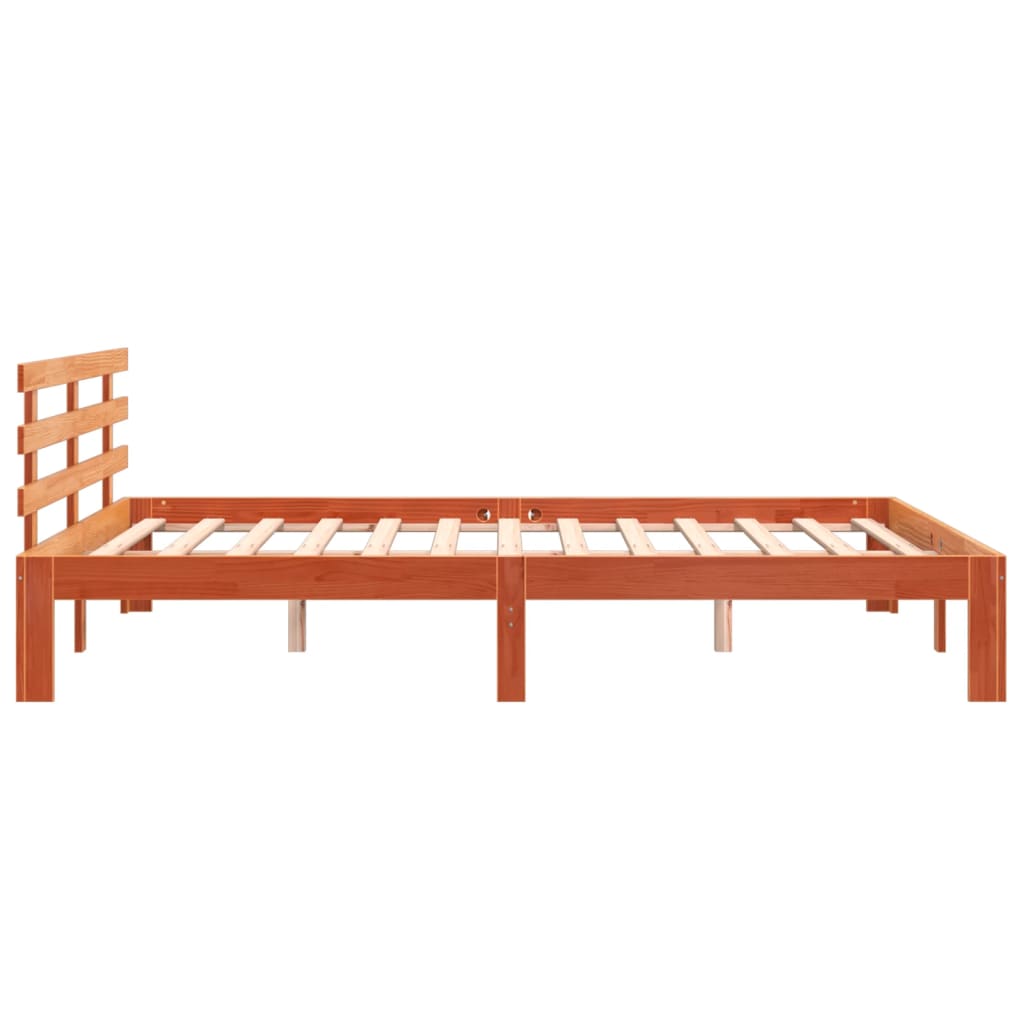 Letto senza Materasso Marrone Cera 150x200 cm in Legno di Pino - homemem39