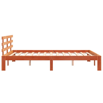 Letto senza Materasso Marrone Cera 150x200 cm in Legno di Pino - homemem39
