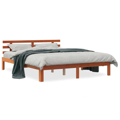 Letto senza Materasso Marrone Cera 160x200 cm in Legno di Pino - homemem39