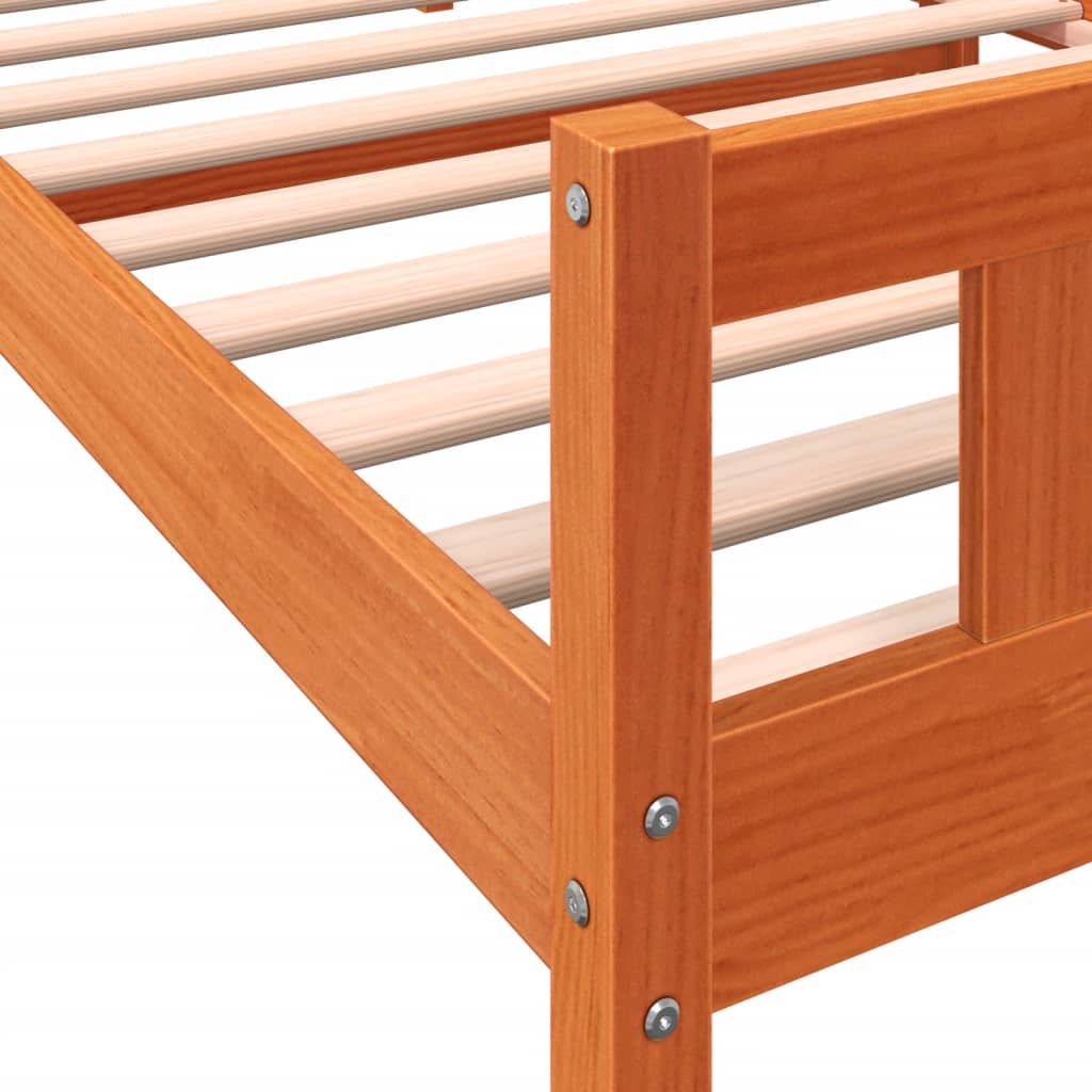 Letto senza Materasso Marrone Cera 75x190 cm in Legno di Pino - homemem39