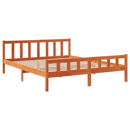 Letto senza Materasso Marrone Cera 180x200 cm in Legno di Pino - homemem39