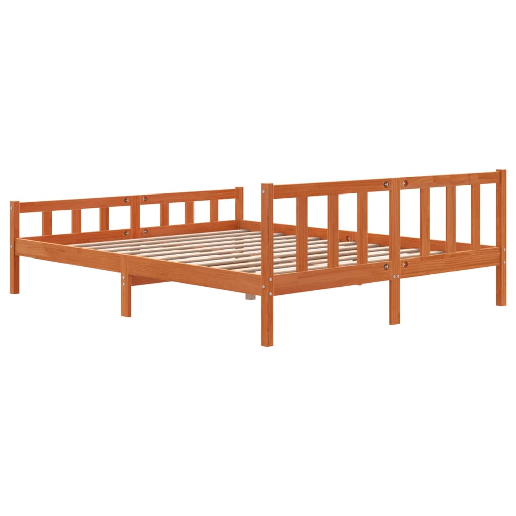 Letto senza Materasso Marrone Cera 180x200 cm in Legno di Pino - homemem39