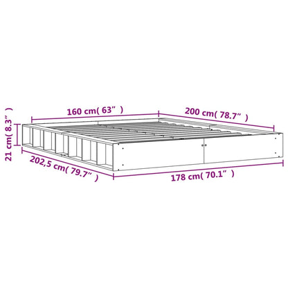 Letto senza Materasso Marrone Cera 160x200 cm in Legno di Pino - homemem39