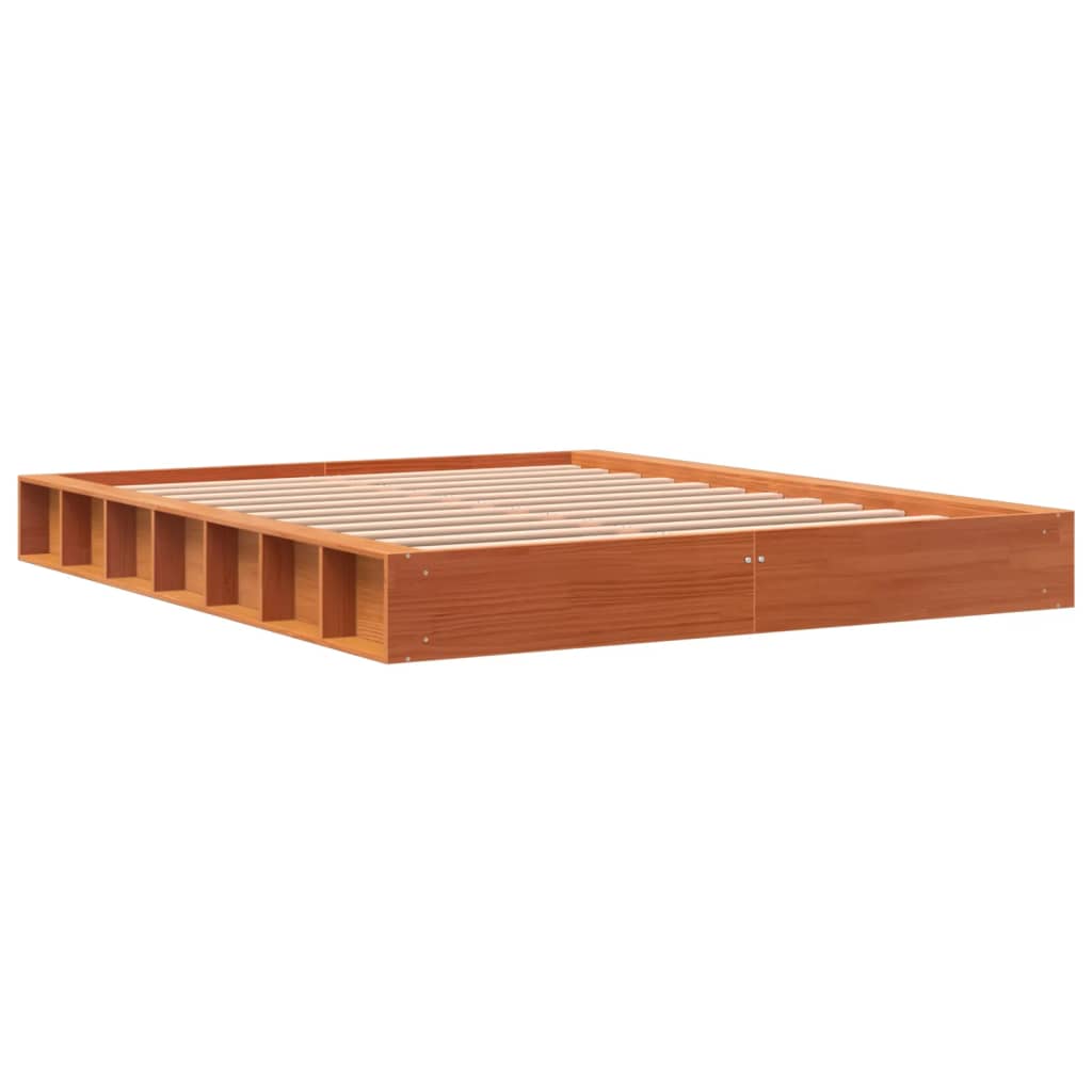Letto senza Materasso Marrone Cera 150x200 cm in Legno di Pino - homemem39