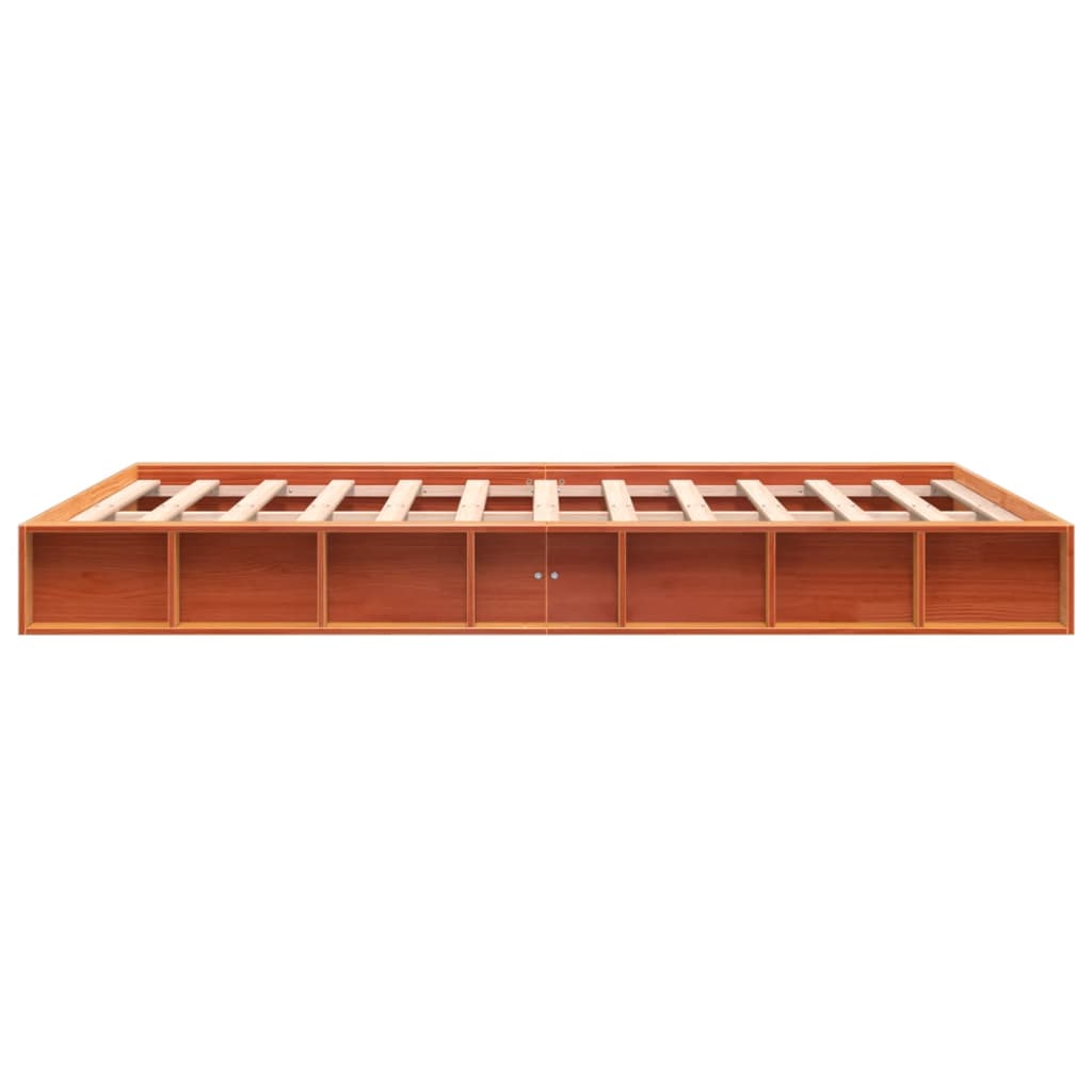 Letto senza Materasso Marrone Cera 150x200 cm in Legno di Pino - homemem39