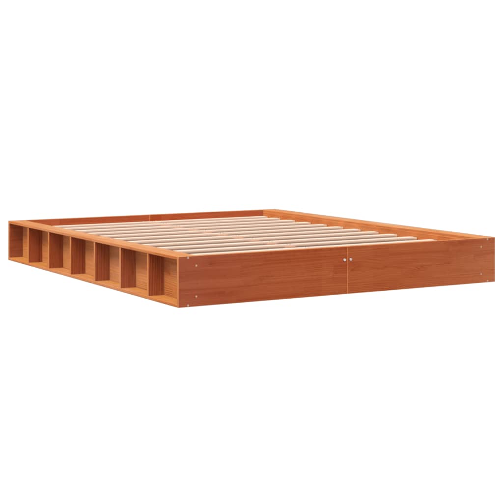 Letto senza Materasso Marrone Cera 150x200 cm in Legno di Pino - homemem39