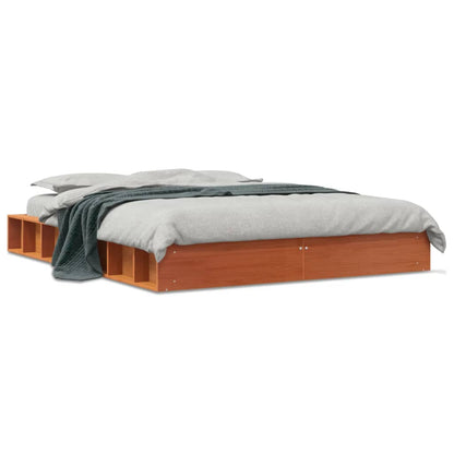 Letto senza Materasso Marrone Cera 120x200 cm in Legno di Pino - homemem39