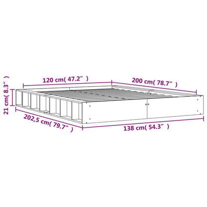 Letto senza Materasso Marrone Cera 120x200 cm in Legno di Pino - homemem39