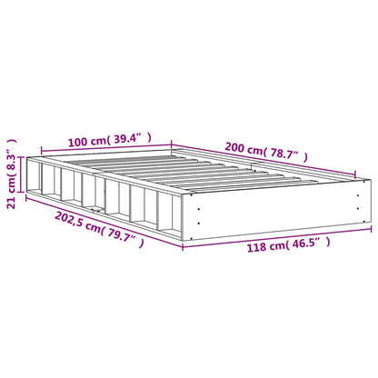 Letto senza Materasso Marrone Cera 100x200 cm in Legno di Pino - homemem39