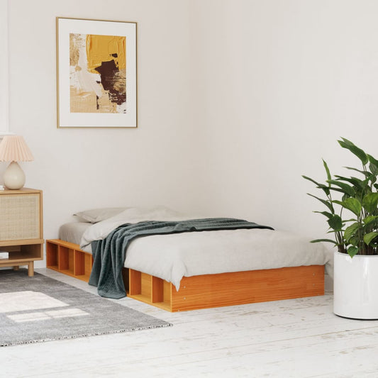 Letto senza Materasso Marrone Cera 100x200 cm in Legno di Pino - homemem39
