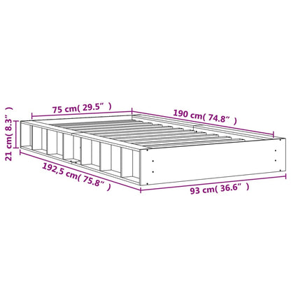 Letto senza Materasso Marrone Cera 75x190 cm in Legno di Pino - homemem39