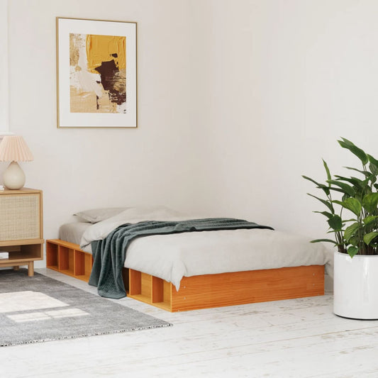 Letto senza Materasso Marrone Cera 75x190 cm in Legno di Pino - homemem39