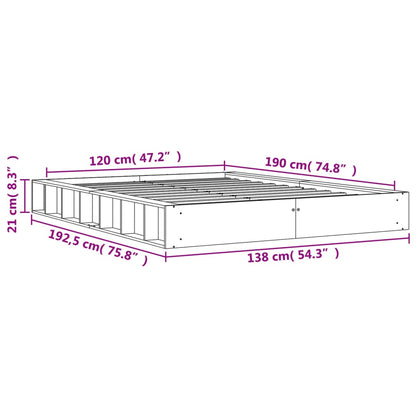 Letto senza Materasso Marrone Cera 120x190 cm in Legno di Pino - homemem39