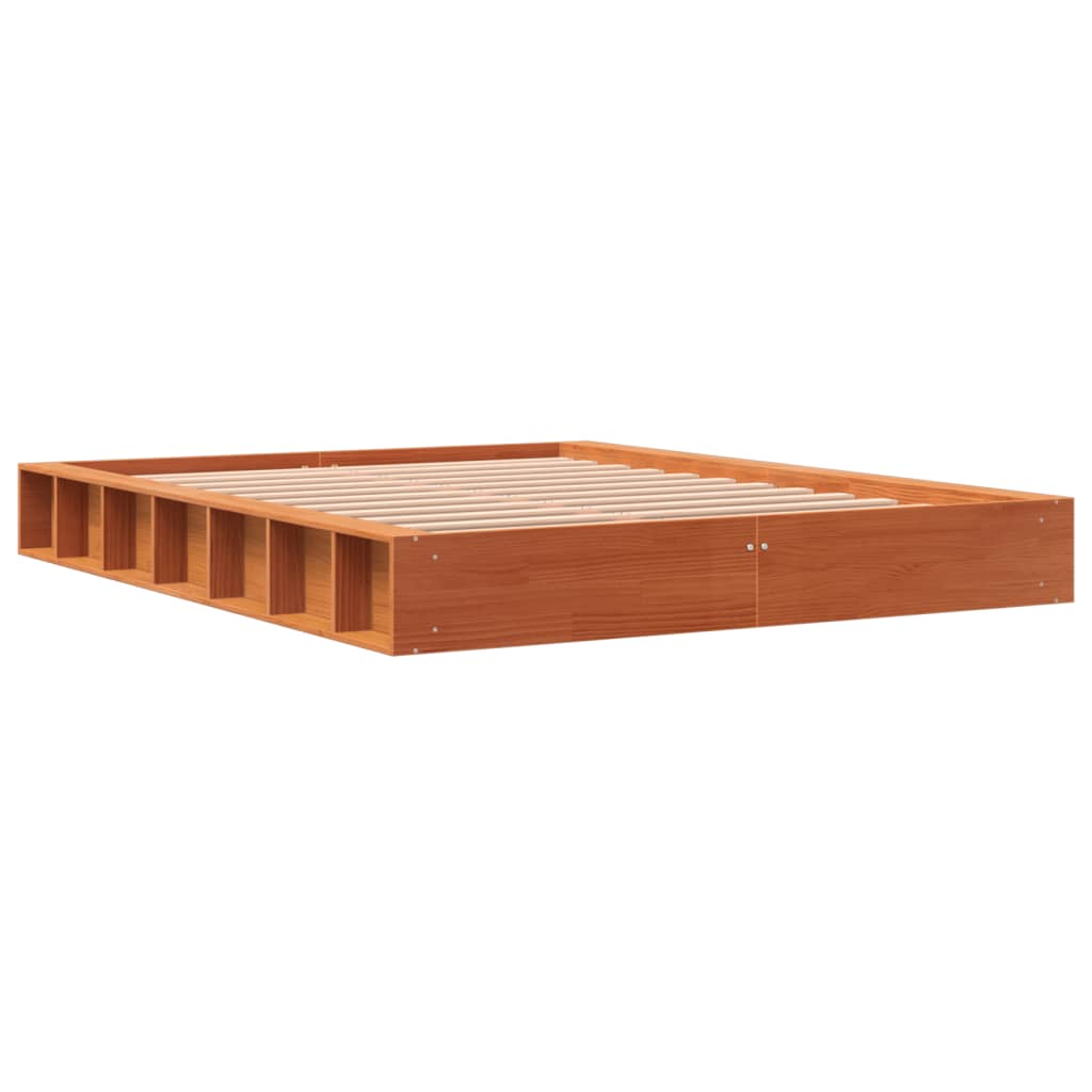 Letto senza Materasso Marrone Cera 140x190 cm in Legno di Pino - homemem39