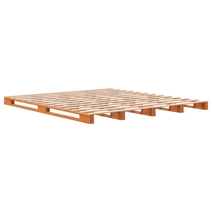 Letto Pallet Marrone Cera 180x200 cm in Legno Massello di Pino - homemem39