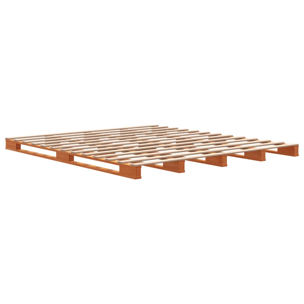 Letto Pallet Marrone Cera 180x200 cm in Legno Massello di Pino - homemem39