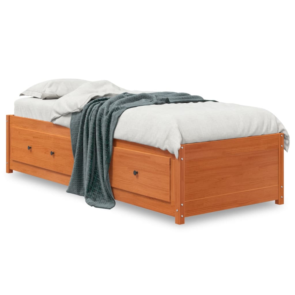 Dormeuse senza Materasso Marrone Cera 90x200 cm Legno di Pino - homemem39