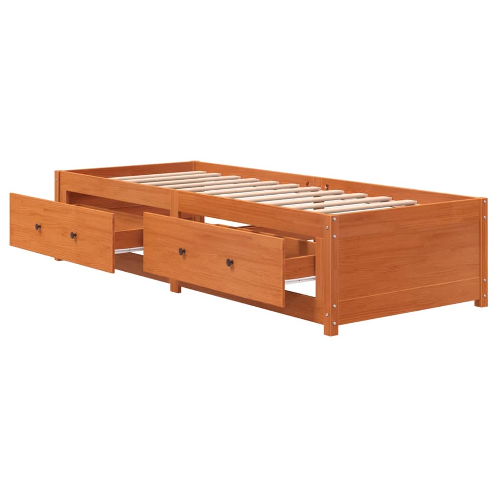Dormeuse senza Materasso Marrone Cera 90x190 cm Legno di Pino - homemem39