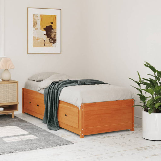 Dormeuse senza Materasso Marrone Cera 90x190 cm Legno di Pino - homemem39