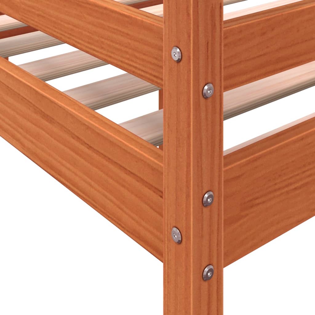 Letto a Soppalco Marrone Cera 90x200 cm Legno Massello di Pino - homemem39