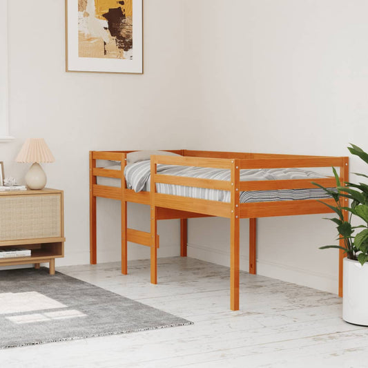Letto a Soppalco Marrone Cera 80x200 cm Legno Massello di Pino - homemem39
